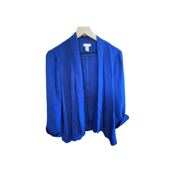 Chico’s Women’s Open Front Cardigan Royal Blue Size 12 - Picture 1 of 3